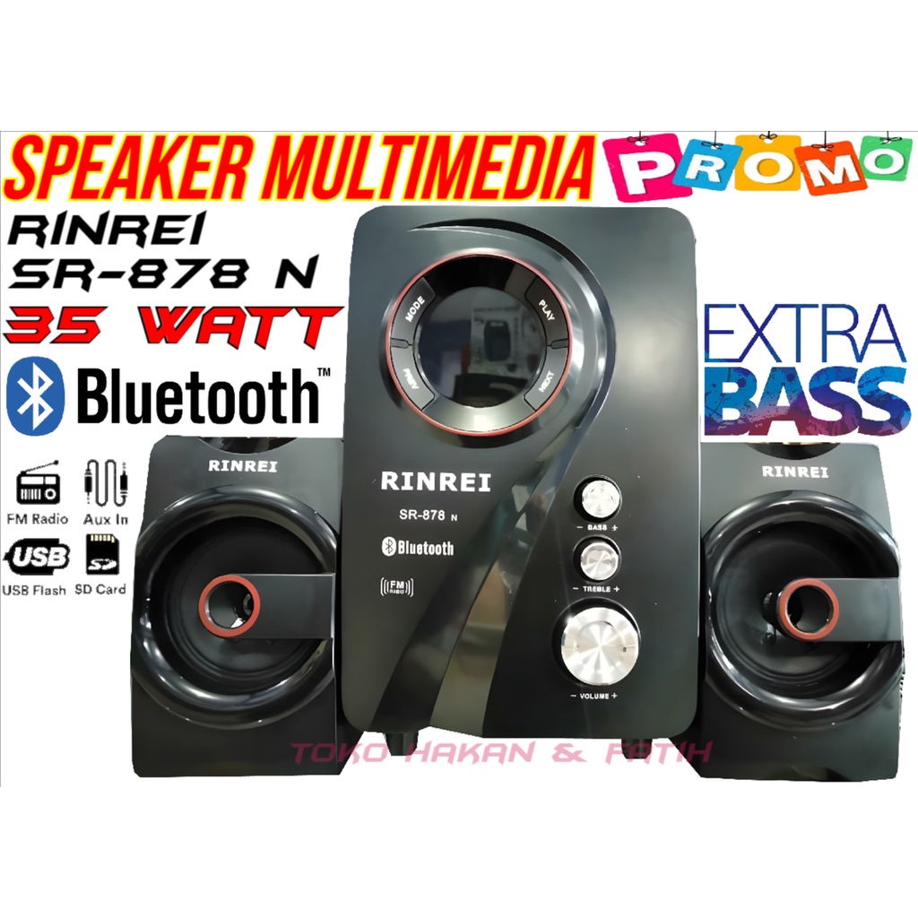 Speaker Aktif RINREI SR 878 N / RINREI 878 C Audio Multimedia 2.1 Super Woofer Bluetooth - USB - SD 