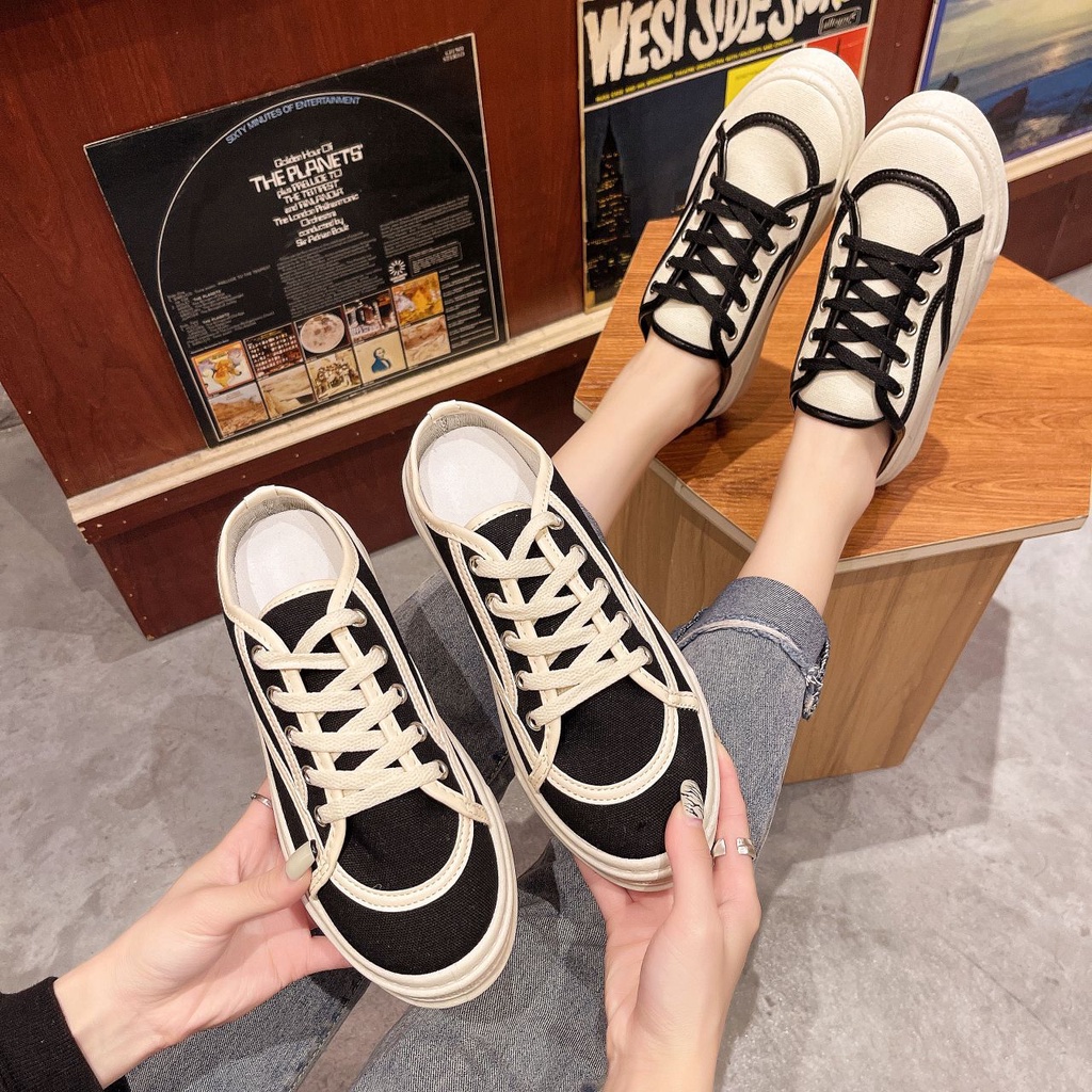 COD BAYAR DITEMPAT &gt; &gt; &gt; 1795 Sandal Sepatu Half Sneakers Import Wanita