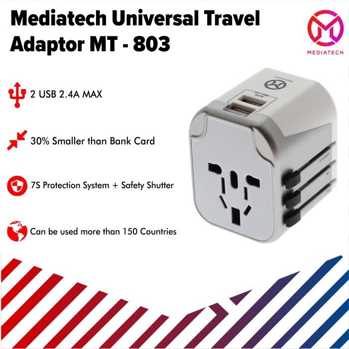 Mediatech  Universal Travel Charger &amp; Adapter MT 803 - 630003