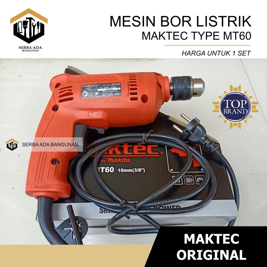 MT60 / MT 60 Maktec Mesin Bor Besi Kayu Tangan 10 mm 3/8&quot;