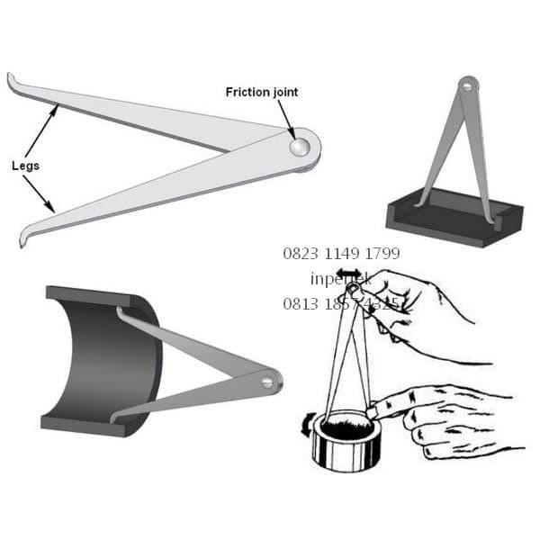 Jangka Besi 10" Jangka Dalam Jangka Bubut 10 Firm Joint Caliper 10 Inc