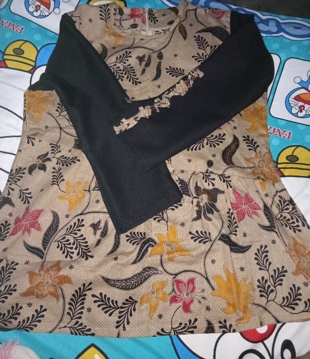 Tey-17 Batik Wanita Asj Sa Hrb026 Kenongo Kemeja Tosca Pendek