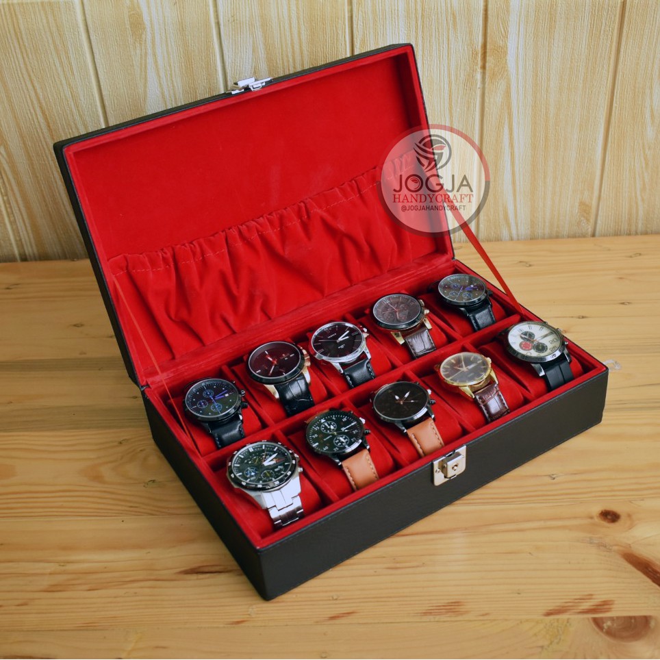 Exclusive Box Jam Tangan isi 10 JUMBO Kunci / Kotak Tempat Jam Tangan / Watch Box Organizer