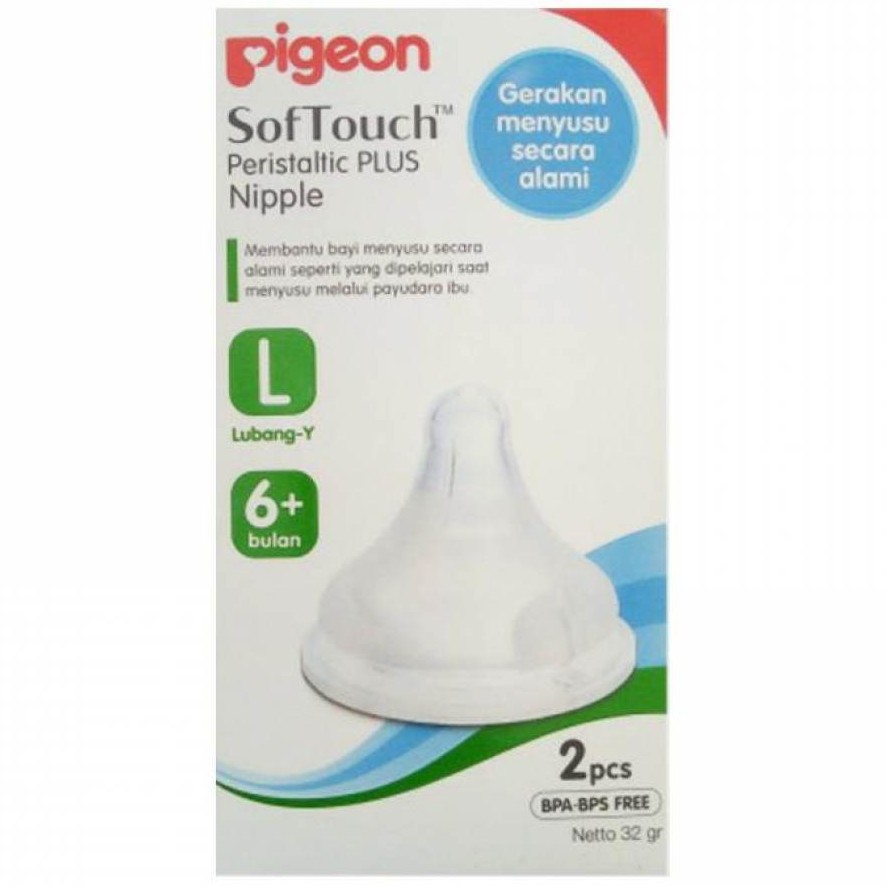 Pigeon Softouch Peristaltic Plus Nipple L 6+bulan 2pcs