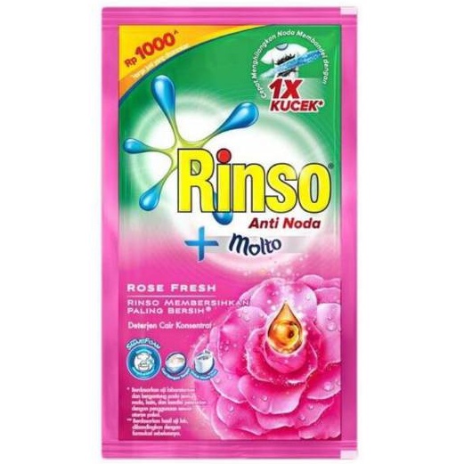 Per Renceng Rinso Cair 1000 Isi 6 Sachet / Rinso+molto