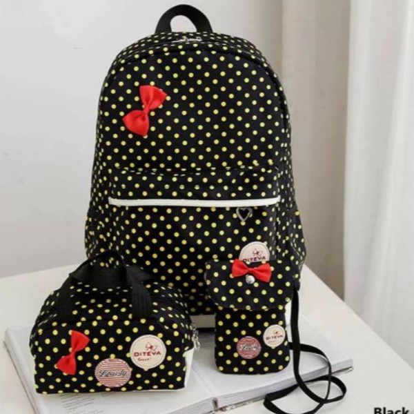 TAS RANSEL BERANAK SET 3IN1 MODEL PITA POLKA COCOK UNTUK SEKOLAH ANAK