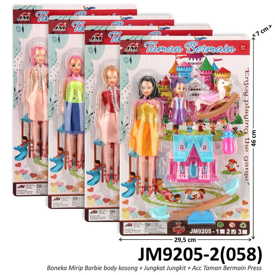 Mainan Anak Cewek Perempuan Boneka Barbie Berbie Taman Bermain JM 9205 - 2
