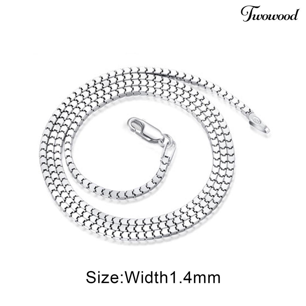 Kalung Rantai Sterling Silver 925 Ukuran 1.4mm 16 / 18 / 20 / 22 / 24inch Untuk Pesta Pernikahan