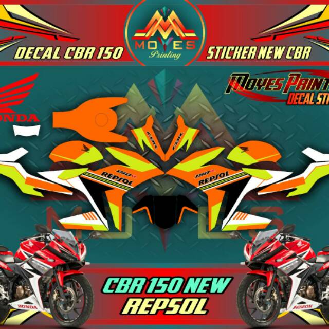 Decal Motor CBR Repsol Dekal Sticker Striping Fulbody CBR 150 new Repsol