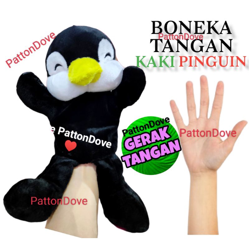 BONEKA TANGAN PREMIUM PINGUIN PENGUIN HAND PUPPET ANIMAL BINATANG HEWAN KARAKTER BONEKA DONGENG BAHAN BAGUS.