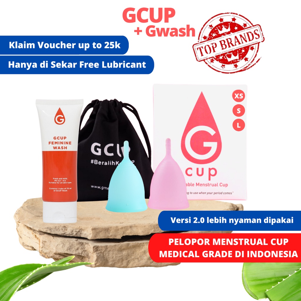 GCUP Girls Menstrual Cup + Feminine Wash PAKET HEMAT FREE LUBRICANT 5 ML