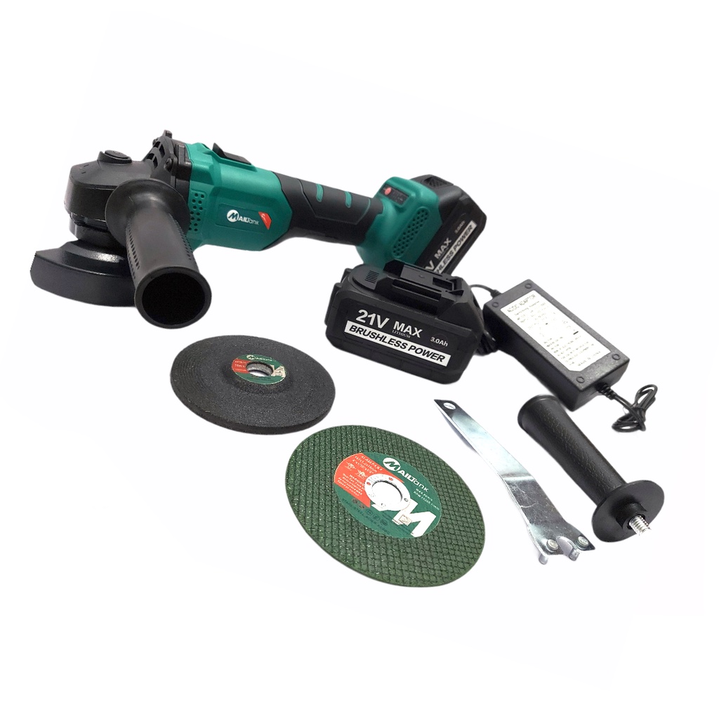 MAILTANK SH-221 GERINDA CORDLESS 21Volt Mesin Gerinda Baterai 4&quot; Cordless Angle Grinder 3 ampere