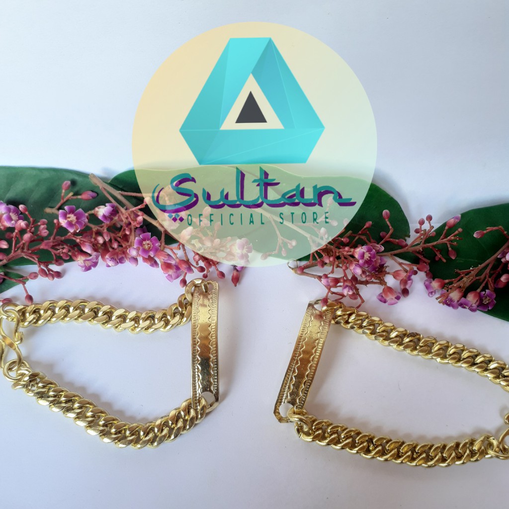 [BERLAPIS EMAS 24K ORIGINAL] SULTAN BRACELET Gelang Vintage Rantai Logam Kuningan #GK01
