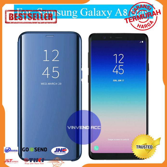 FLIP CASE SAMSUNG A8 STAR A8STAR CLEAR VIEW STANDING COVER