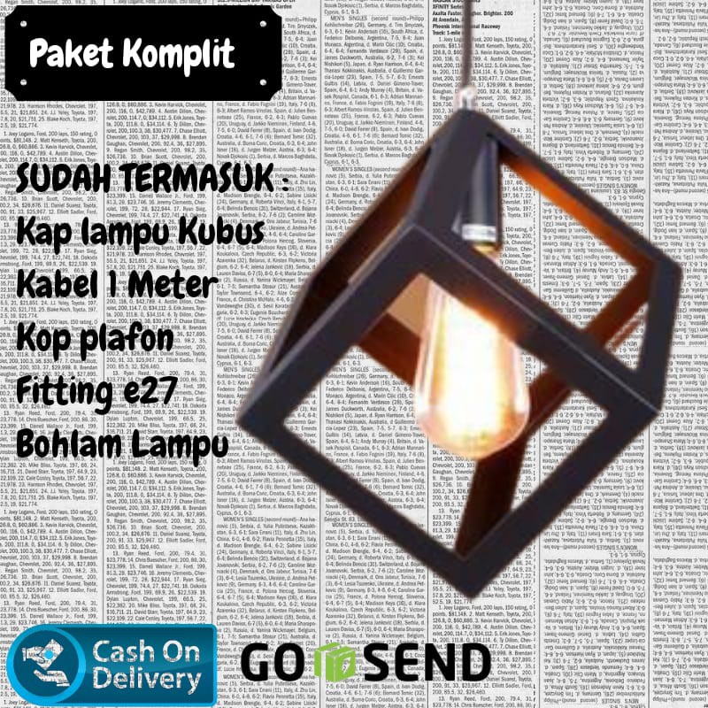 KAP LAMPU KUBUS Lampu HIas Gantung  Kristal Dekorasi 