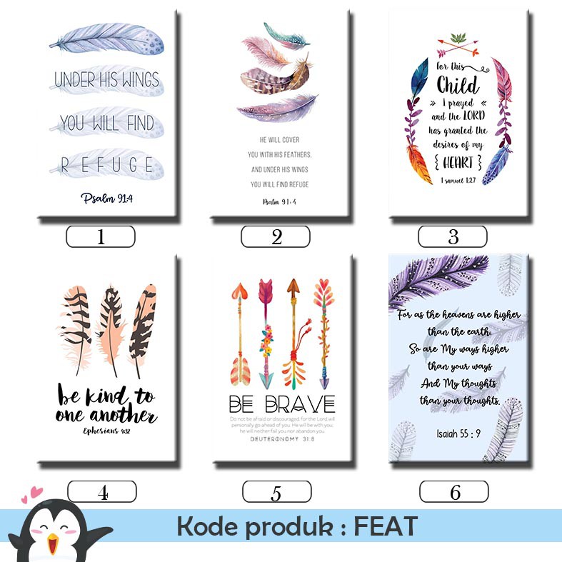 [DEKORASI] Feather ayat alkitab firman tuhan hiasan pajangan dinding kayu DEKOR