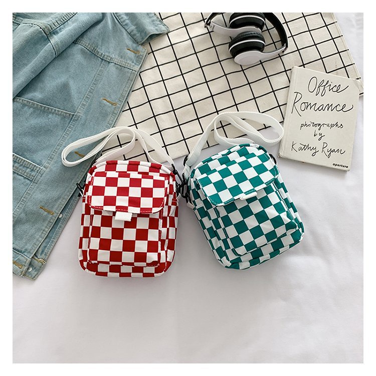 KOREAN PLAID CHECKERED BOARD CROSS BODY BAG