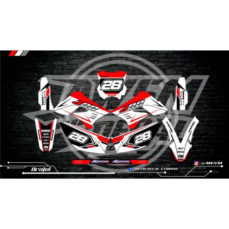 decal klx old / s merah putih
