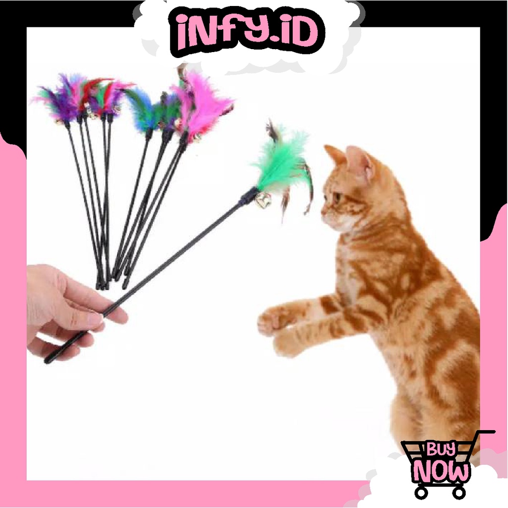 INFY - R538 Mainan Kucing Cat Teaser Cat Toys Stick Mainan Kucing bulu Lonceng Krincing