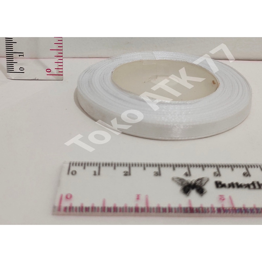 

Pita Kado Kain Satin 0.25" 0,25" 1/4" seperempat inch Putih READY STOCK