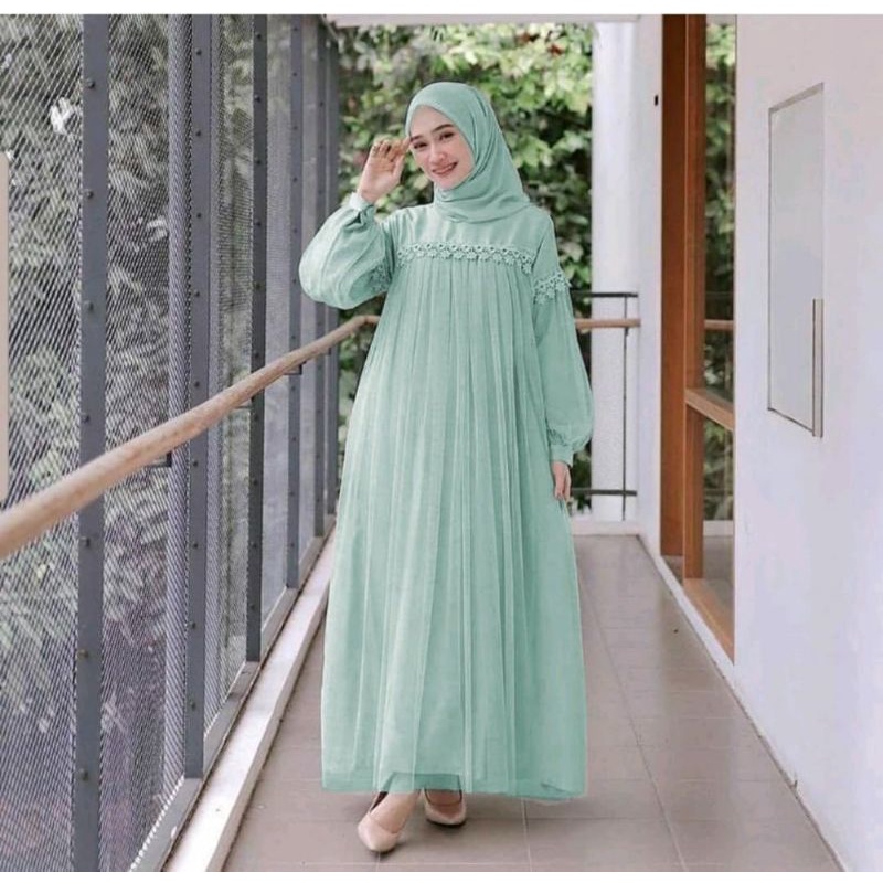 Lalisa Gamis Wanita Muslimah Remaja Dewasa Brokat Cantik Mewah