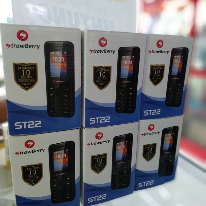 Strawberry ST22 | Handphone Candybar HP Murah Kamera Bluetooth 16GB - Black - Blue - White