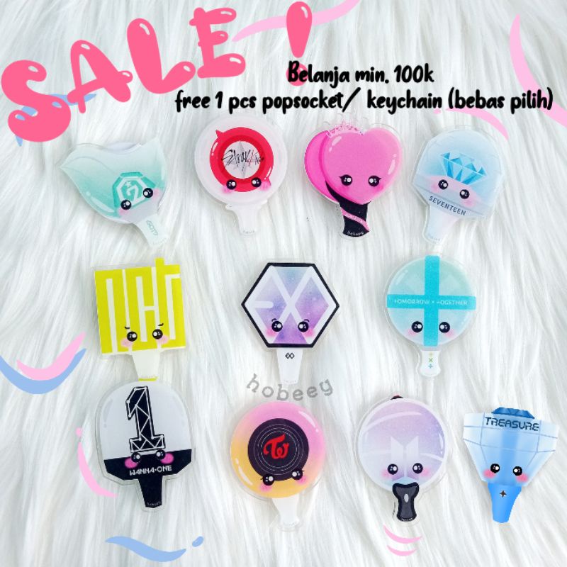 (SALE) POPSOCKET ACRYLIC LIGHTSTICK KPOP BTS EXO NCT STRAY KIDS
