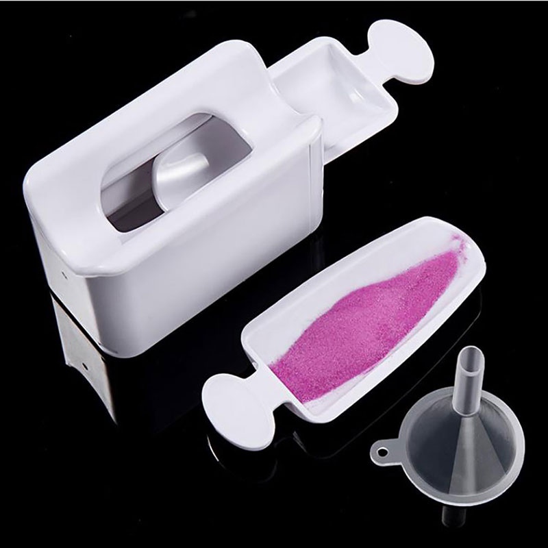 [FULL] Nail Glitter Dipping Recycling Tray Nail Glitter Storage Box Manicure Tools