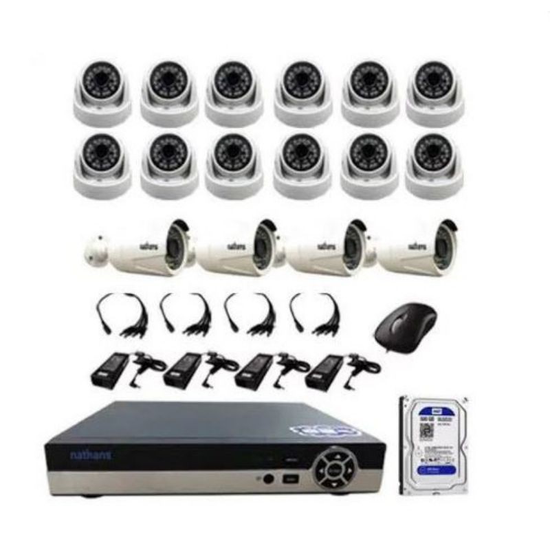 PAKET CCTV 1080P 4MP 16 KAMERA CCTV DVR 16 CH CHANNEL CAMERA 4 MP COLOURVU