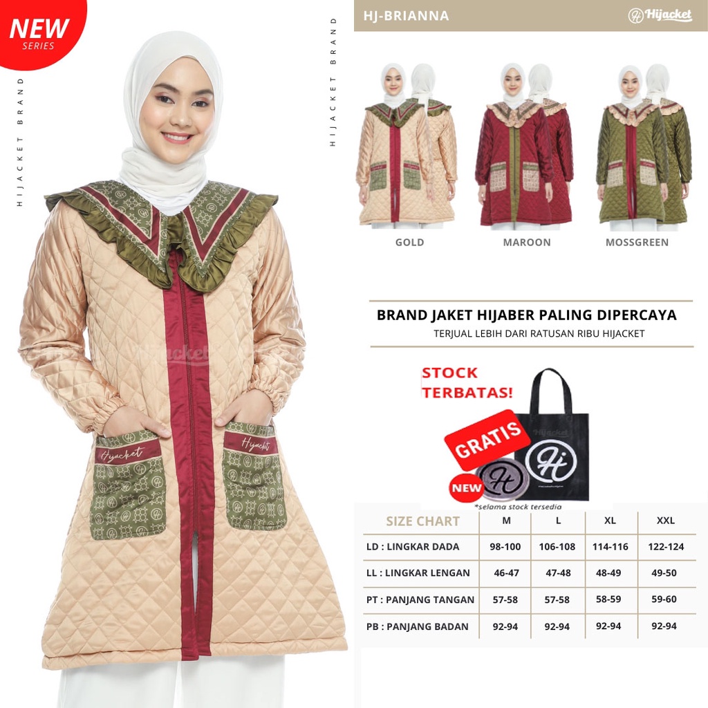 HIJACKET - Jaket Hijaber BRIANNA | Jaket Wanita Panjang | Outerwear For Hijaber