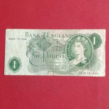 Uang kertas inggris 1 poundsterling elizabeth lama