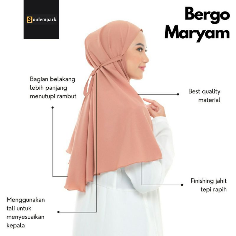 jilbab bergo Maryam strech diamond