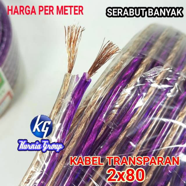 KABEL TRANSPARAN 2X80 SERABUT 2*80 AUDIO ECER HARGA MURAH PER METER 2 x 80 TEBAL TERMURAH 1m