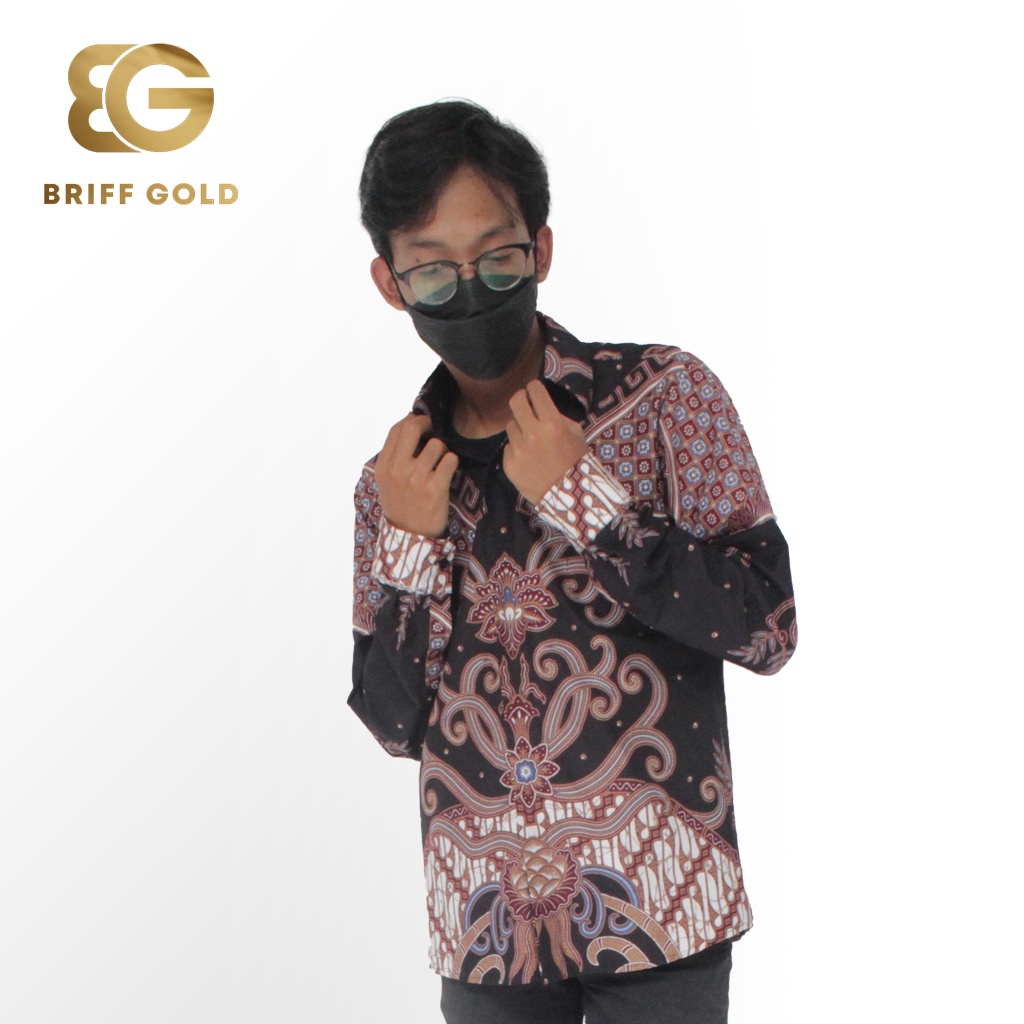 Kemeja Batik Briffgold Parang Bunga Lengan Panjang