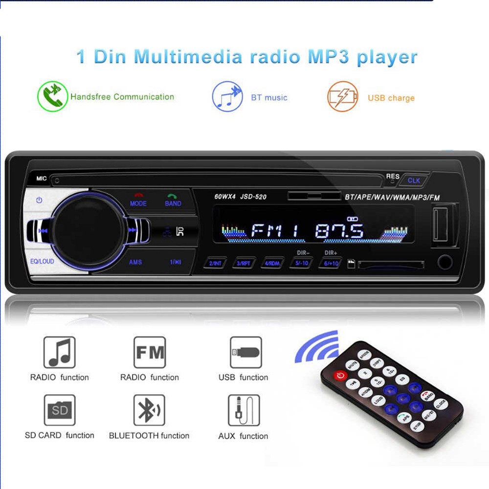 BISA COD Tape Audio Mobil Multifungsi Bluetooth MP3 FM Radio - Taffware JSD-520