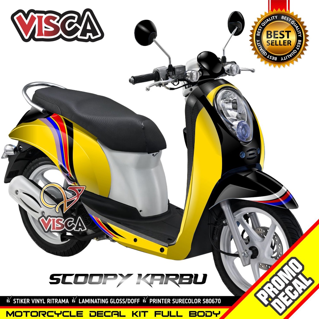 Decal Scoopy Karbu Full Body Stiker Scoopy Karbu Lama Striping Scoopy Karbu Lama SCYK001