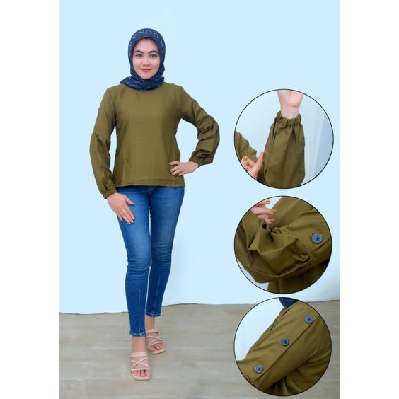 KEMEJA WANITA POLOS BASIC / GIOVANI SHIRT BASIC WANITA / KEMEJA POLOS CASUAL PUTIH HITAM