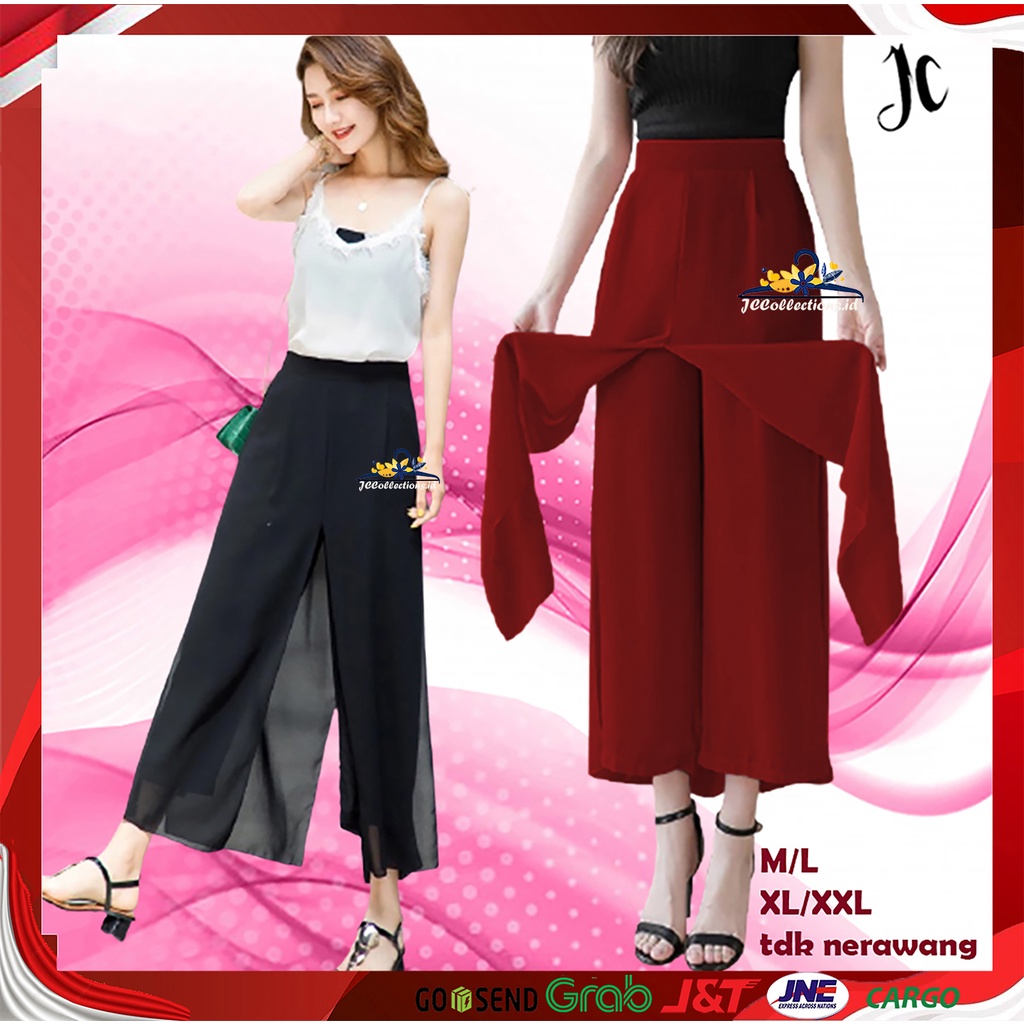 Celana Wanita Korea Casual Sifon Pants / Stice Pants Korean style Stella - JCCollections