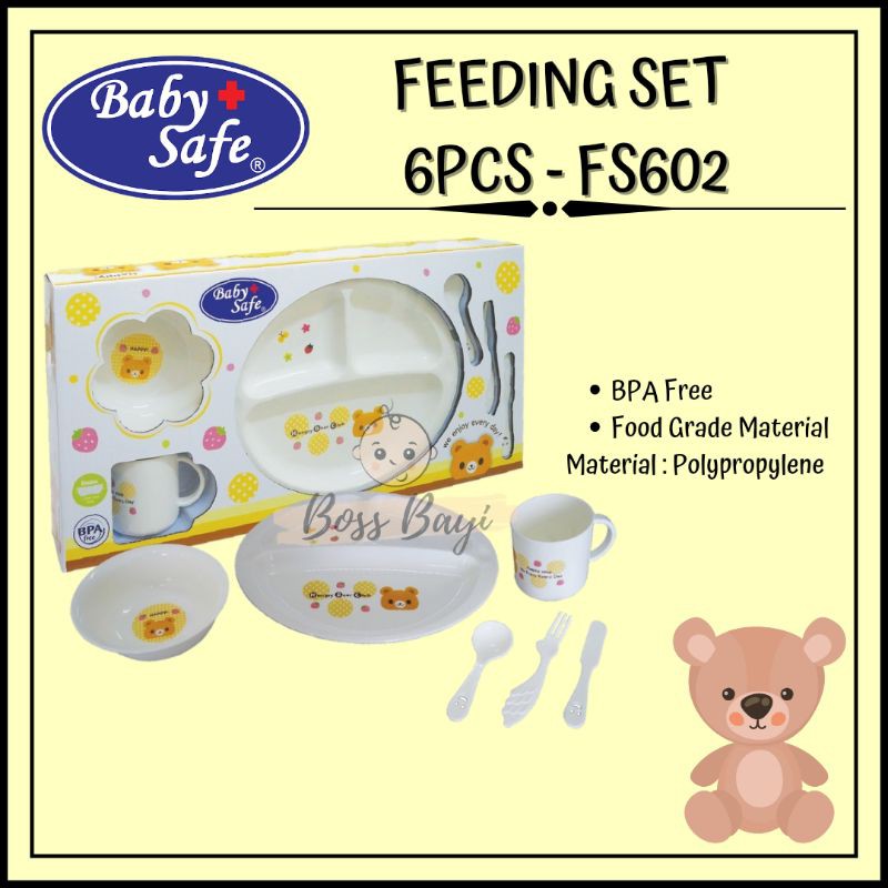 BABY SAFE Feeding Set Perlengkapan Makan Bayi Anak FS601 FS602 FS603