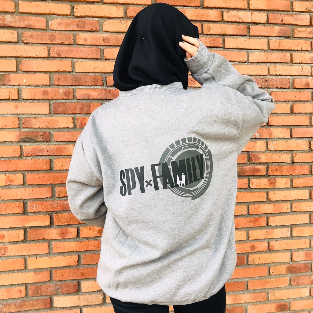 Crewneck Spy x Family Logo Grey Anime Manga Premium Unisex