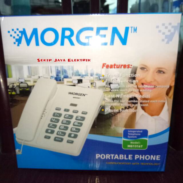 Telepon Kabel Morgen MG1316T / Pesawat Telepon Rumah Kantor Bisa Gojek Grab Medan
