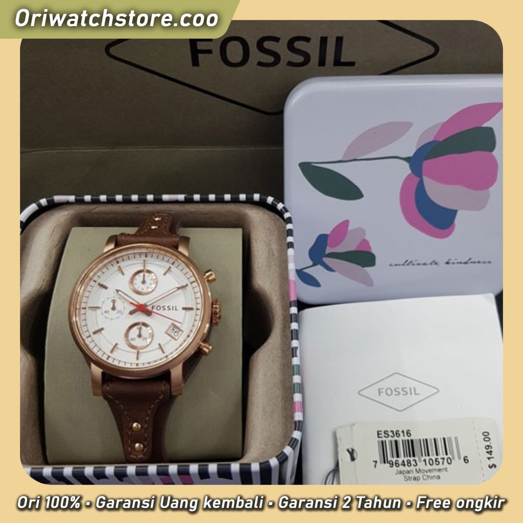 TERLARIS FOSSIL ES 3838 ES3616 ES3625 ES4046 ES3837 ES3811 JAM TANGAN WANITA SIZE 38 MM MG STORE