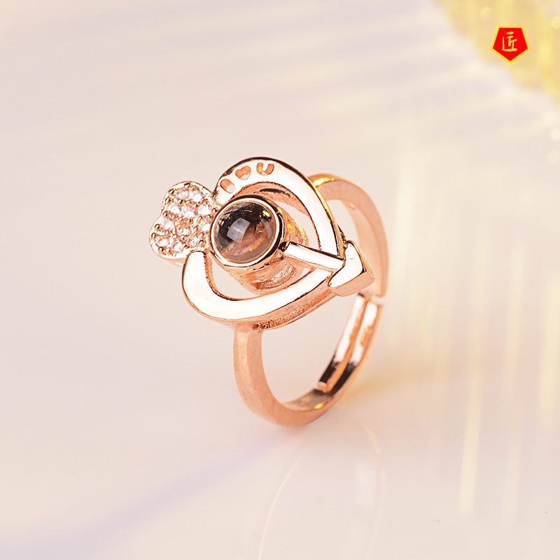 [Ready Stock]Creative Personality Heart-Shaped Memory Projection Ring for Women