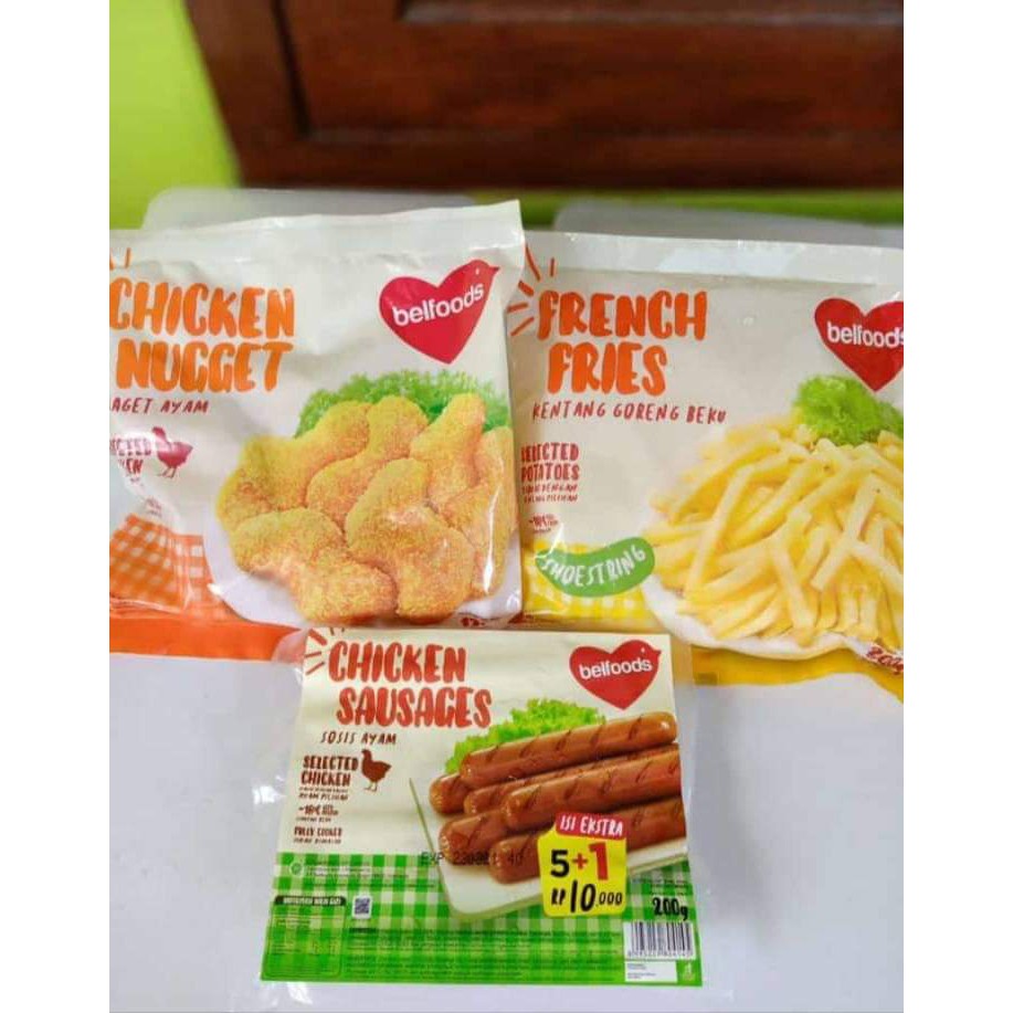 

promo paket 3 belfood kentang,sosis dan nugget