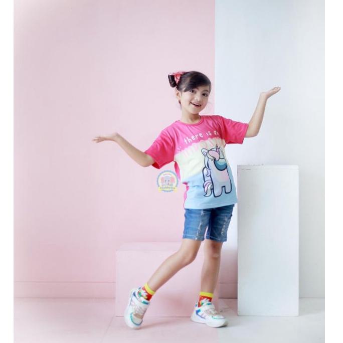 Kaos Anak Among Us Unicorn Gradasi Pakaian Anak Perempuan Game Series "NKN.14Ap22ᴰ"