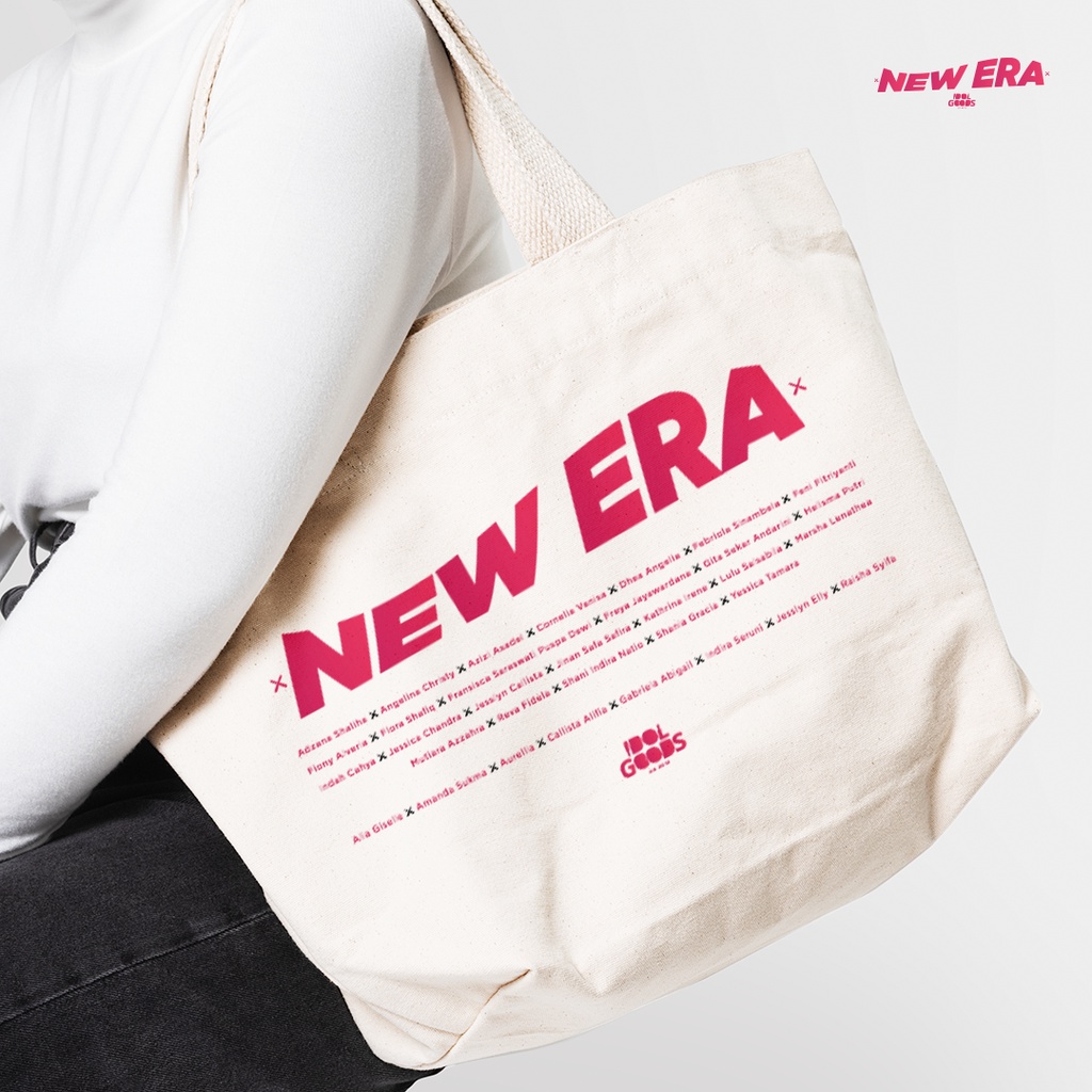 IDOL GOODS TOTE BAG CANVAS PREMIUM COTTON NEW ERA - BLACK or WHITE - JKT48 - AKB48 - KPOP
