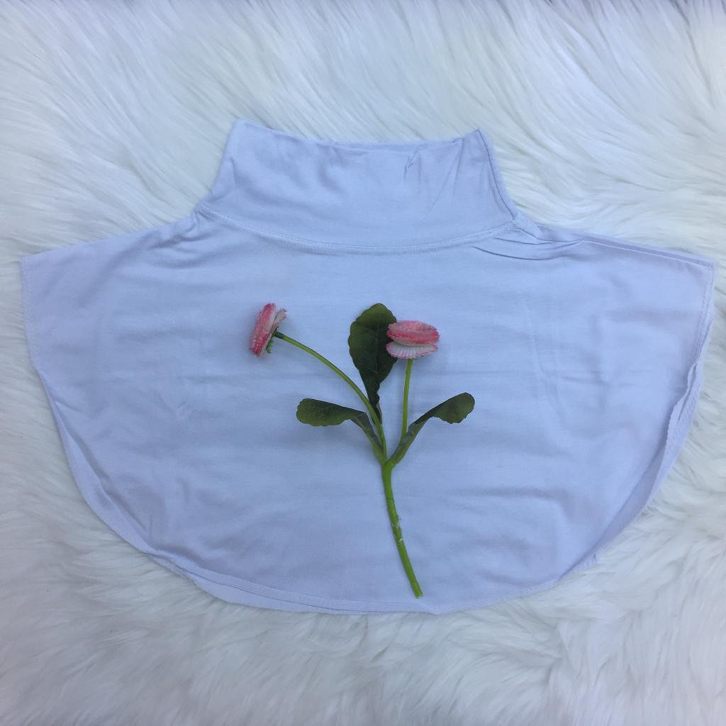 Islah Inner Leher Turtle Neck Rayon Premium / Manset Leher Kaos Premium / Manset Turtle Neck / Atasan Wanita / Inner Dada / Dalaman Wanita / Dalaman Leher / Inner dada / Inner Wanita-White