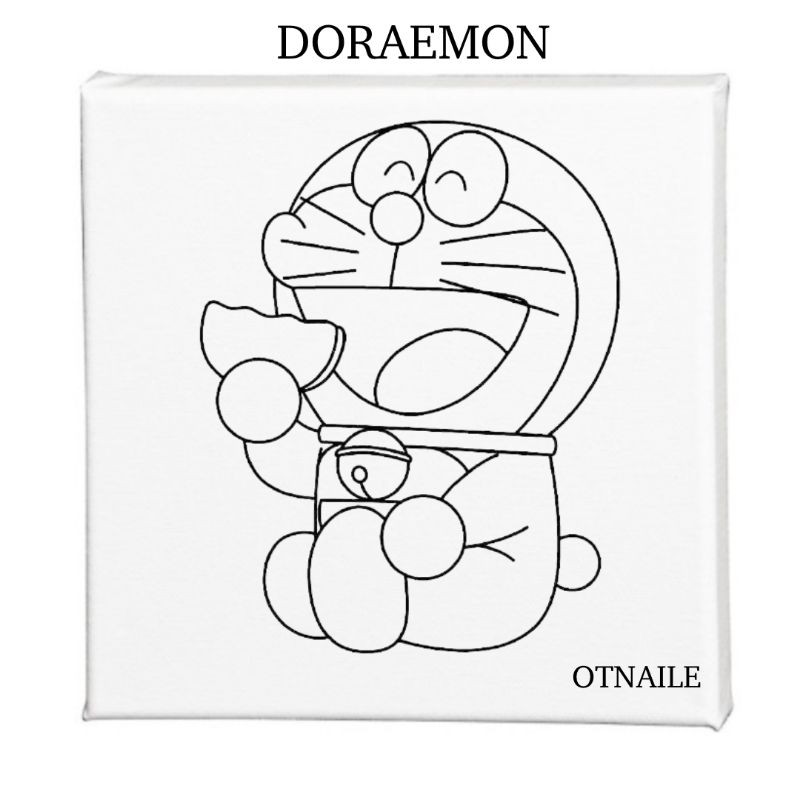 Kanvas Lukis Sketsa Anak Tema Doraemon