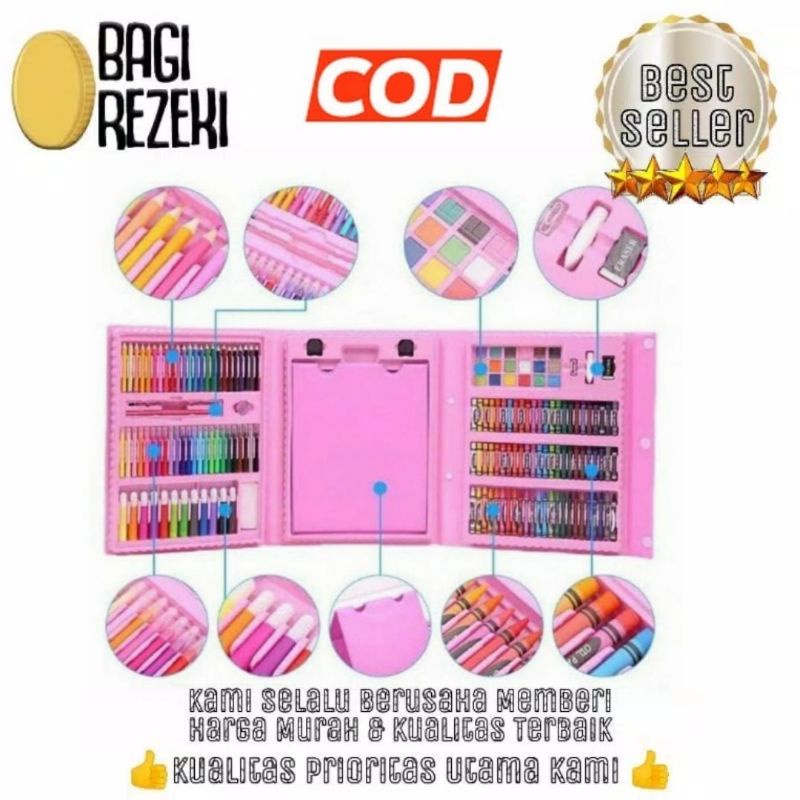 150 PCS Art Set Pensil Warna Crayon Full Set Alat Lukis Gulali Books Pencil Menggambar Warna Warni-6