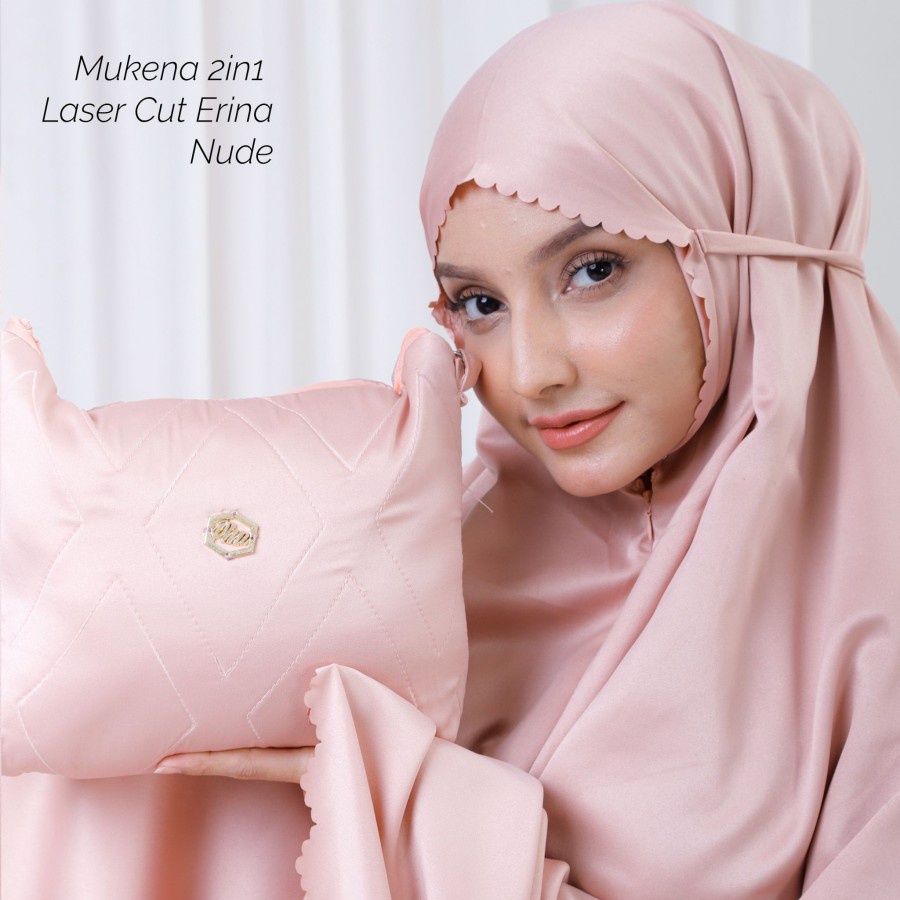Mukena 2in1 Daily Maxmara Luxury Silk Laser Cut Label Bros Mewah Sutra Satin Silky Velvet Motif F1L4